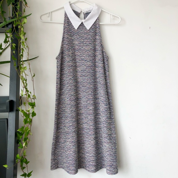 Zara Tweed Collared Halter-Neck Shift Dress, size Small - Picture 7 of 10
